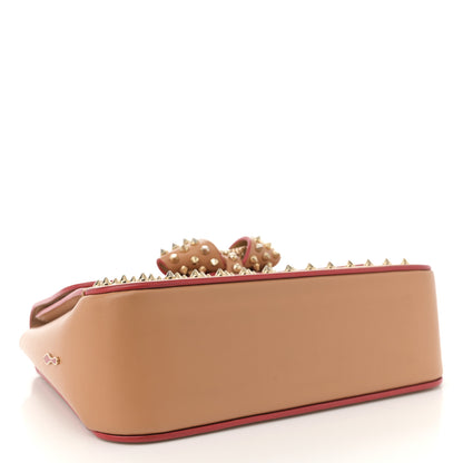 Christian Louboutin Calfskin Spikes Sweet Charity Shoulder Bag Biscuit 4 of 15