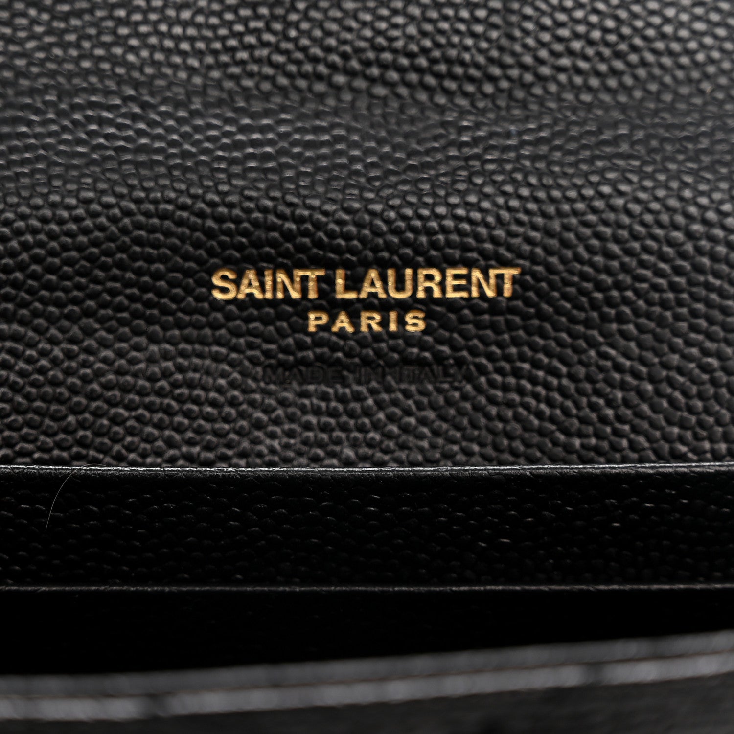 Saint Laurent Grain De Poudre Matelasse Chevron Small Monogram Envelope Wallet Black 6 of 10
