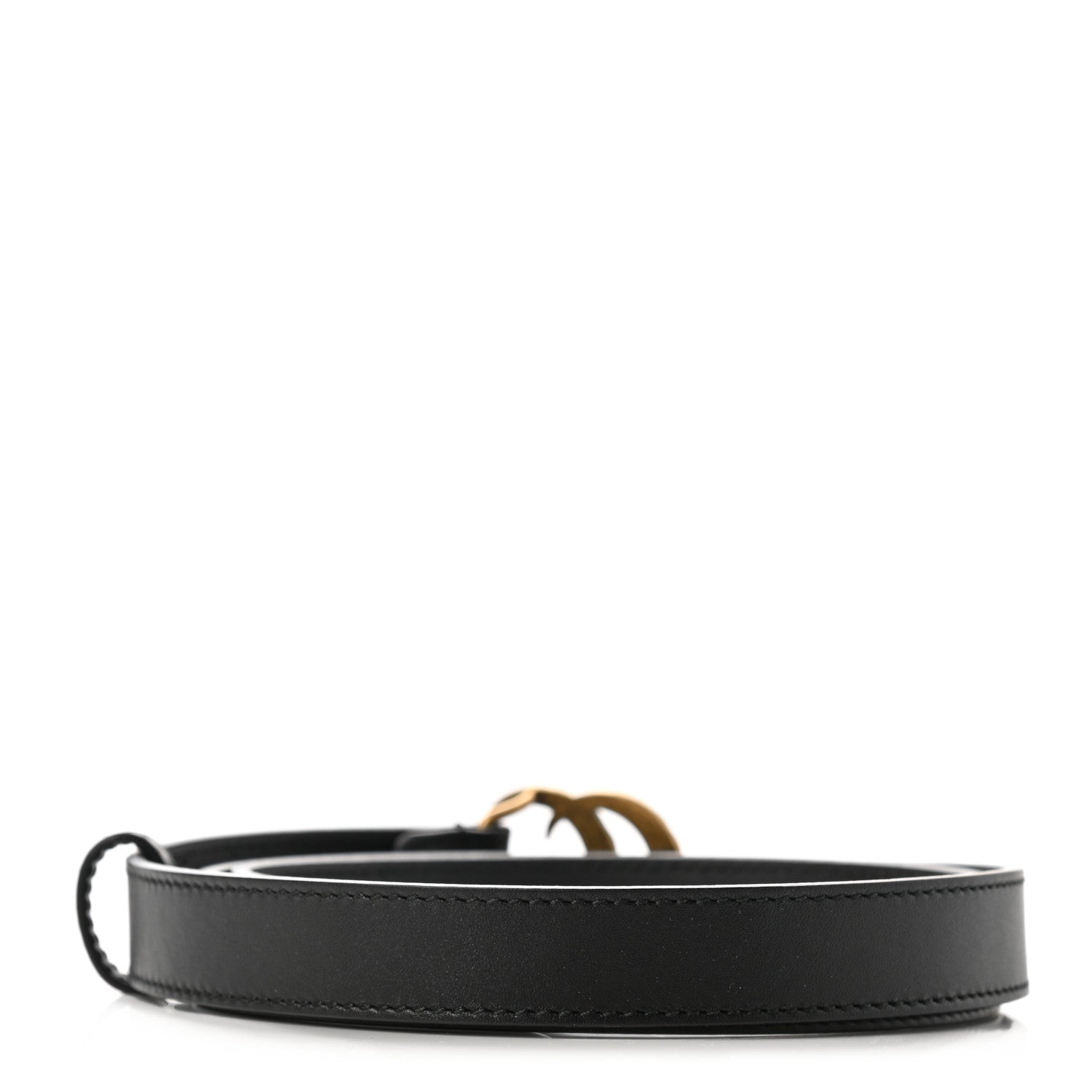 Gucci Calfskin Pearl Double G 20mm Belt 85 34 Black Cream 2 of 5