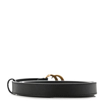 Gucci Calfskin Pearl Double G 20mm Belt 85 34 Black Cream 2 of 5