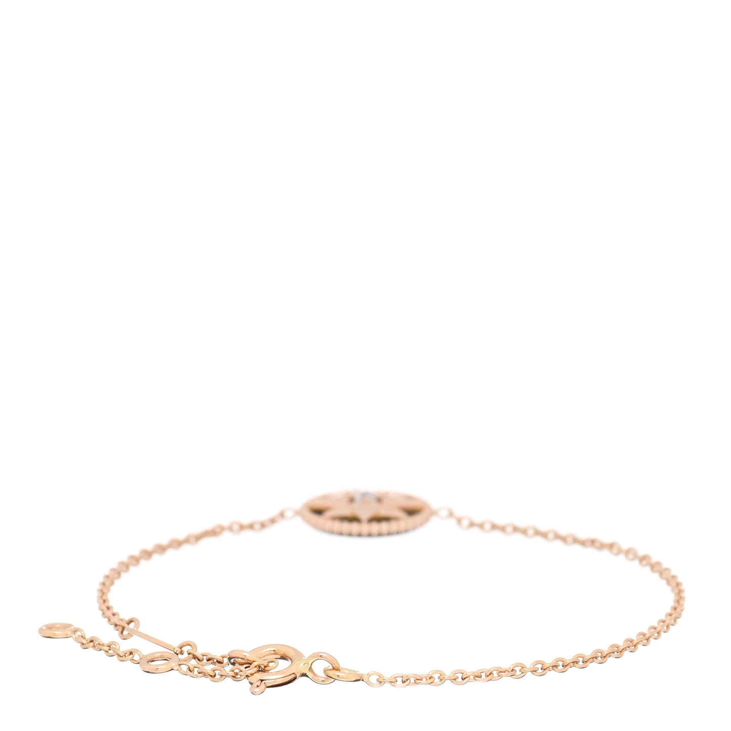 18K Rose Gold Diamond Black Onyx Rose Des Vents Bracelet