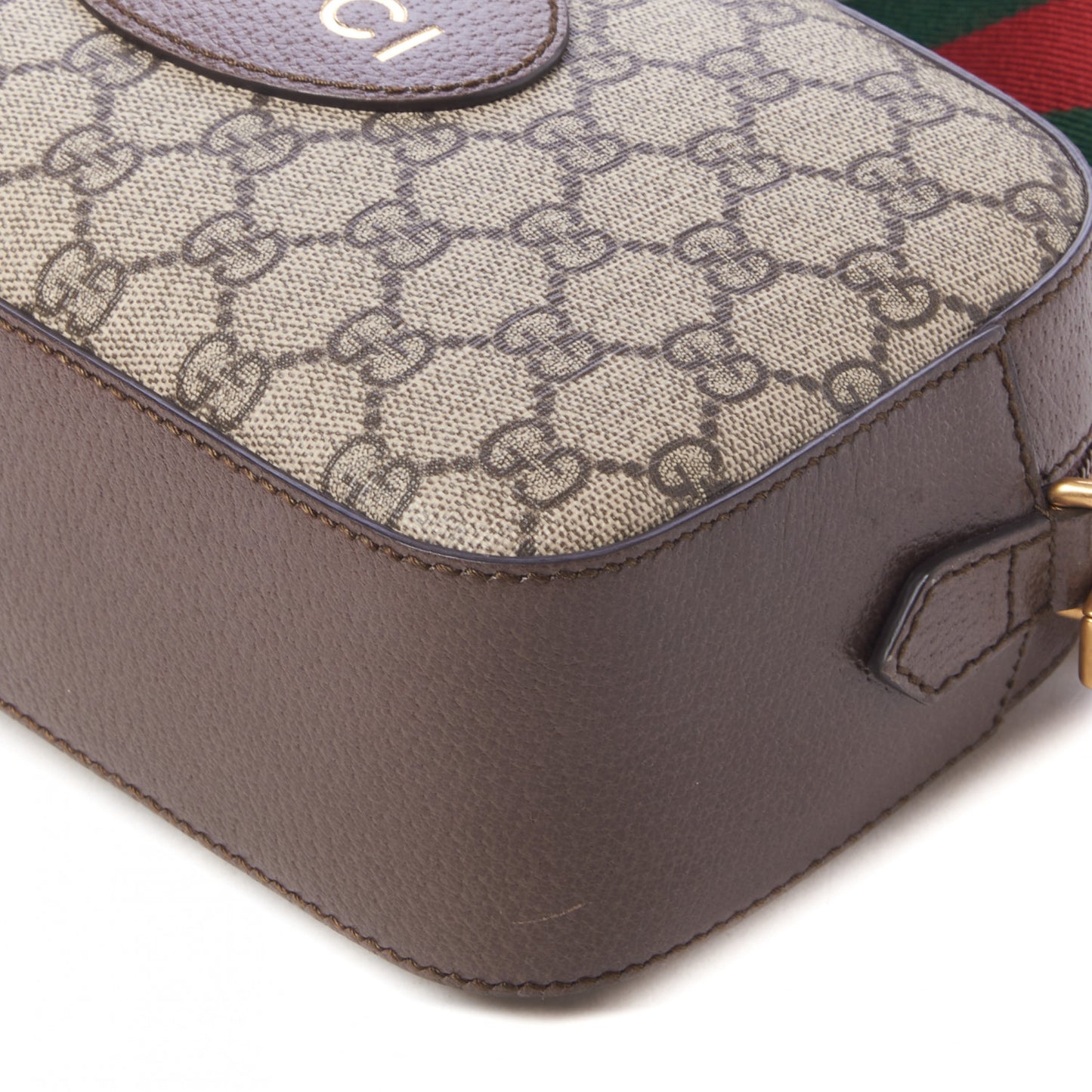 GG Supreme Monogram Web Neo Vintage Shoulder Bag Beige New Acero Crop