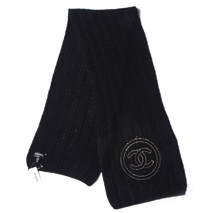 Chanel Cashmere Chain CC Scarf Black 4 of 7
