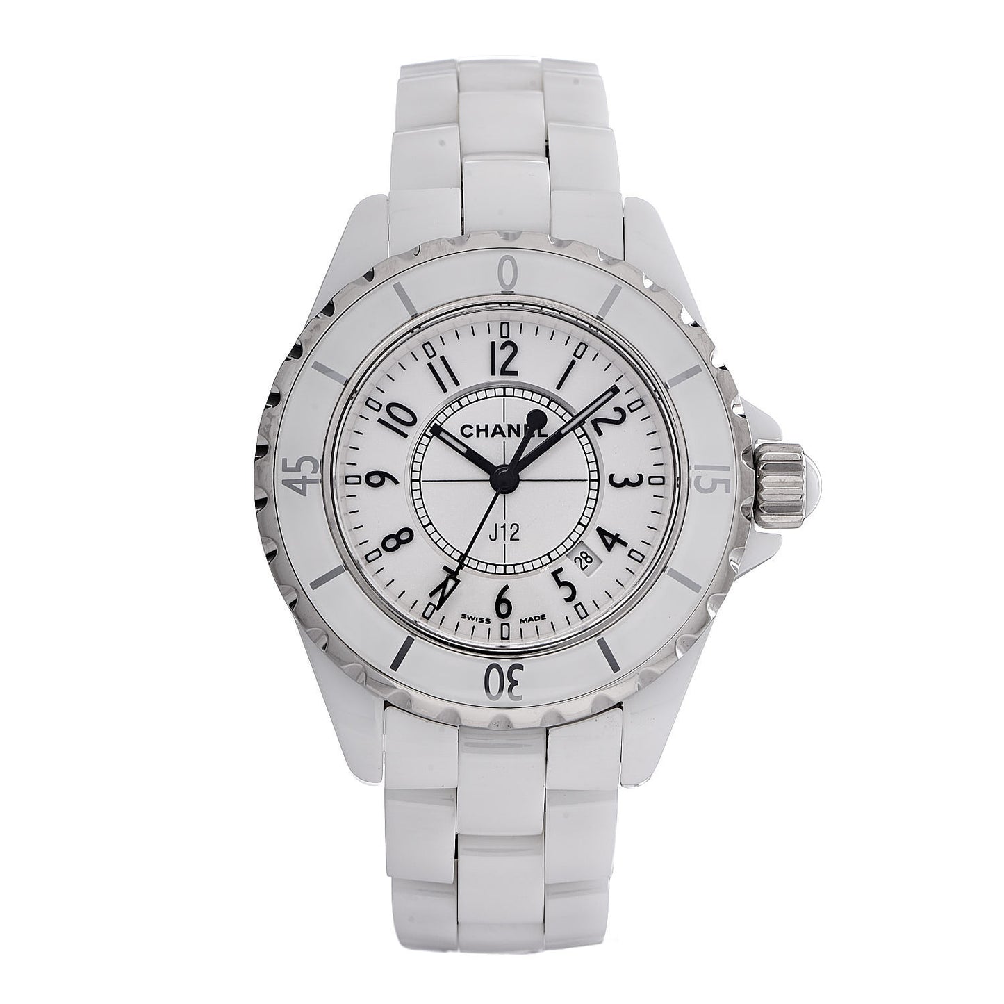 Stainless Steel Ceramic 33mm J12 Quartz Watch White