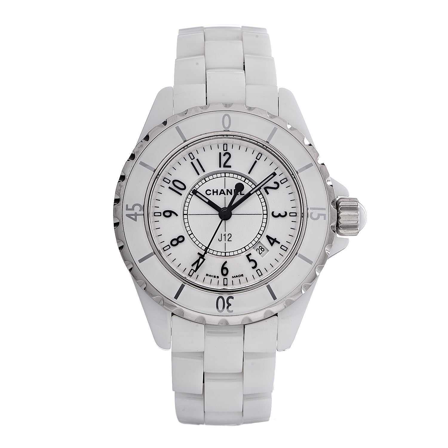 Chanel Stainless Steel Ceramic 33mm J12 Quartz Watch White 1 of 11