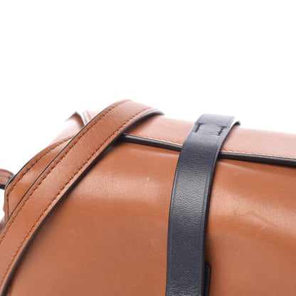Celine Sleek Calfskin Box On Strap Bag Camel Navy 8 of 8