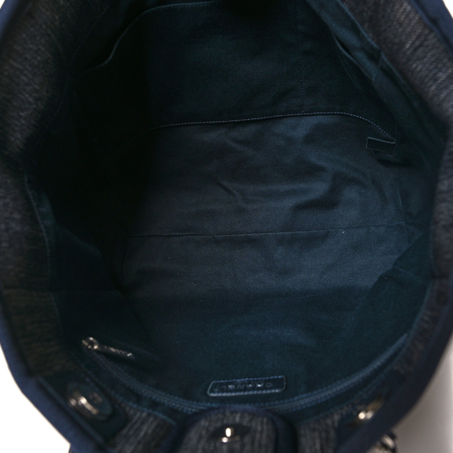 Chanel Denim Small Deauville Tote Dark Blue 5 of 12