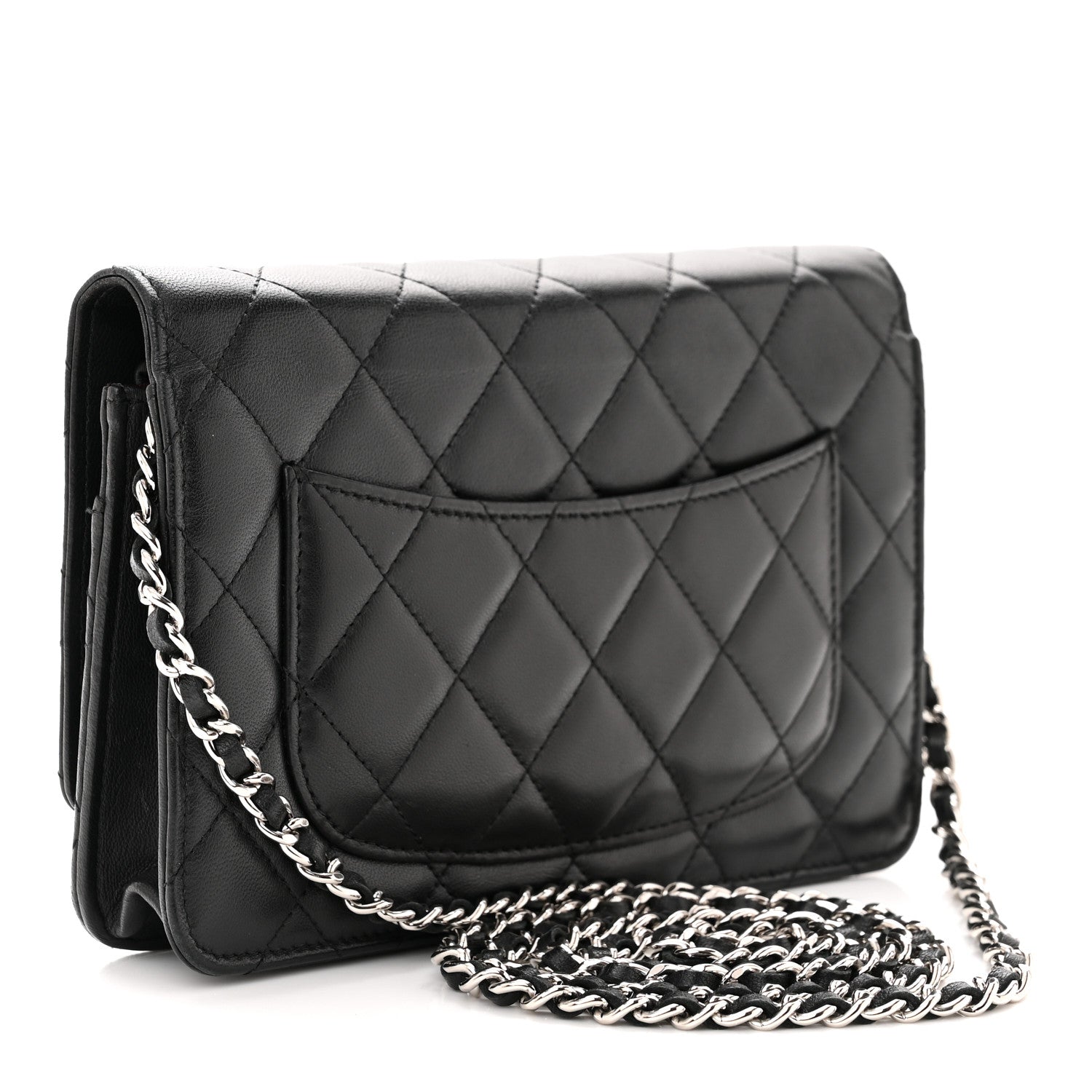 Chanel Lambskin Quilted Wallet On Chain WOC Black 3 of 13