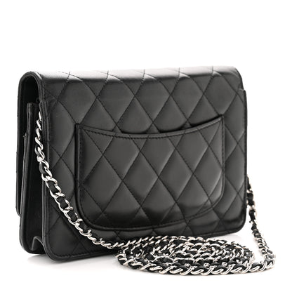 Chanel Lambskin Quilted Wallet On Chain WOC Black 3 of 13