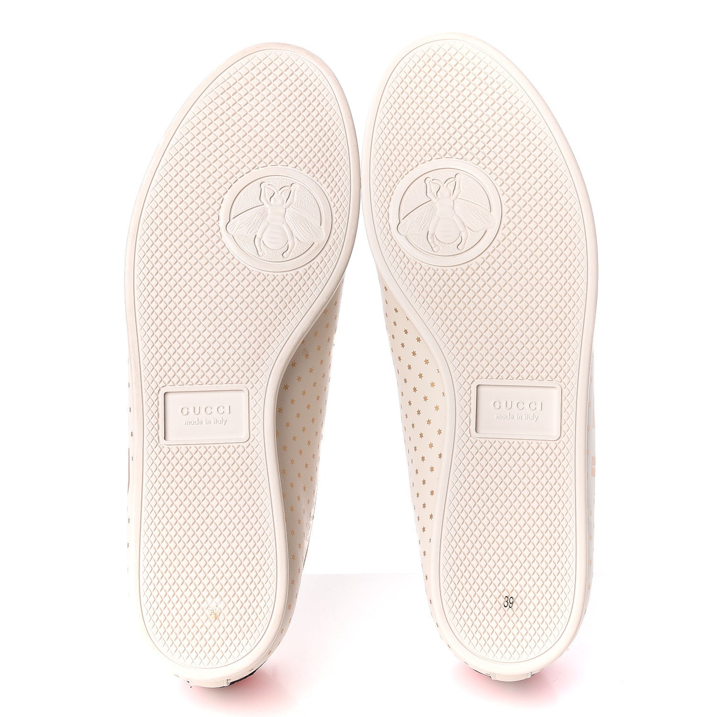 X SEGA Calfskin GUCCY Stars Womens Falacer Sneakers 39 White