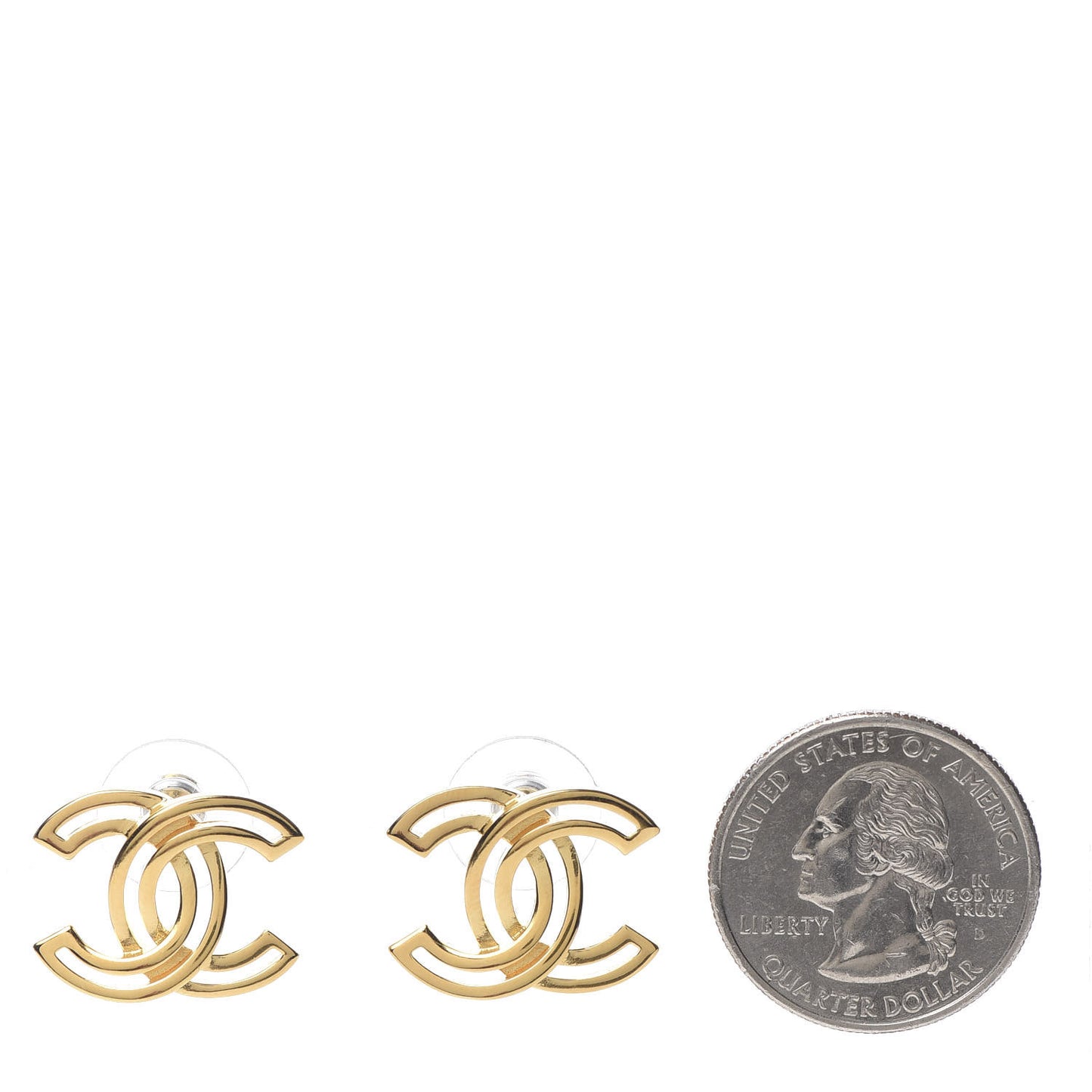 Metal Obazine CC Earrings Gold