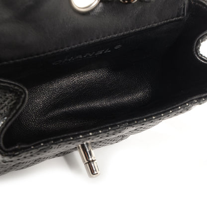 Chanel Lambskin Perforated Mini Flap Bag Black 5 of 8