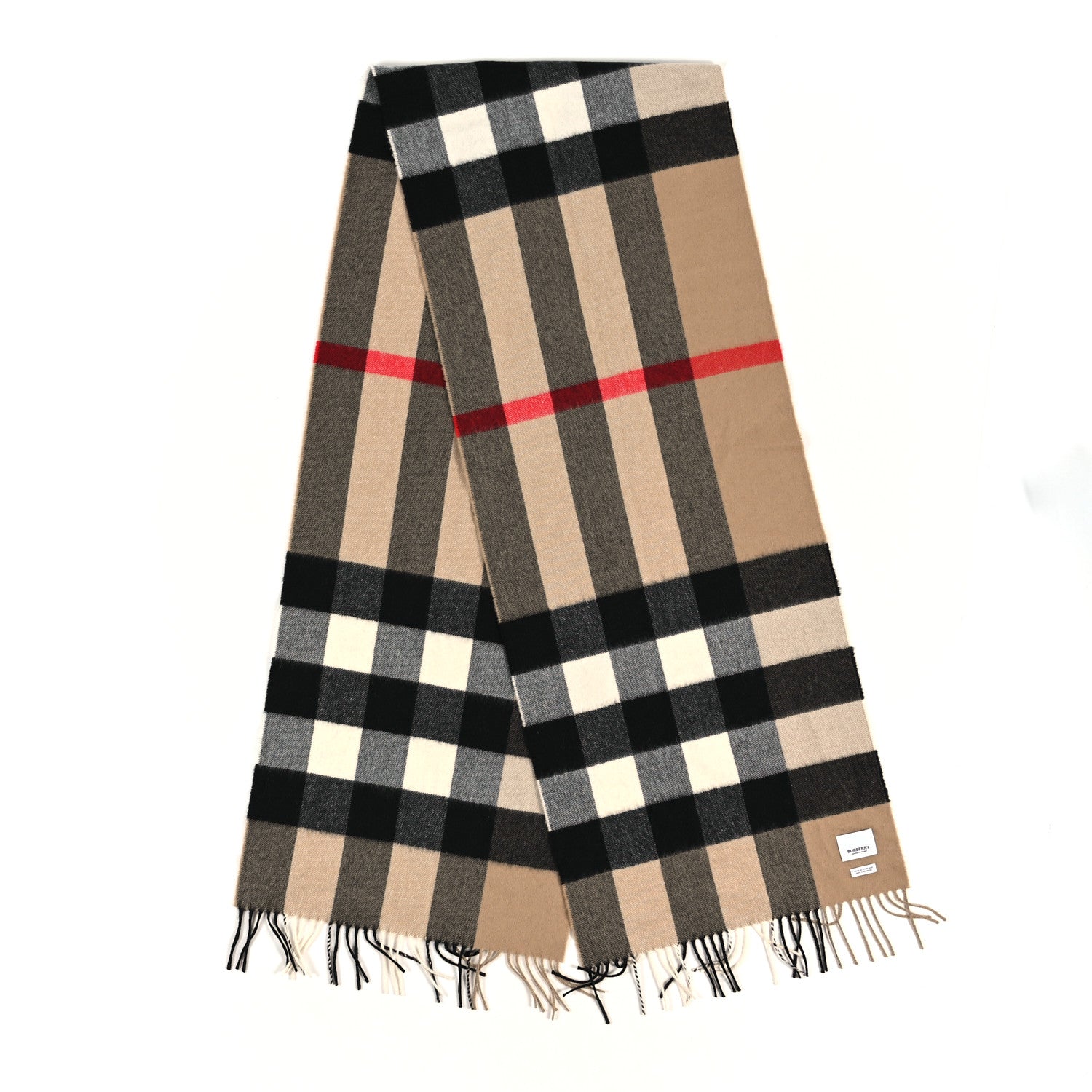 Burberry Cashmere Mega Check Fringe Scarf Archive 2 of 4