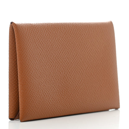 Hermes Epsom Calvi Card Case Gold 3 of 5