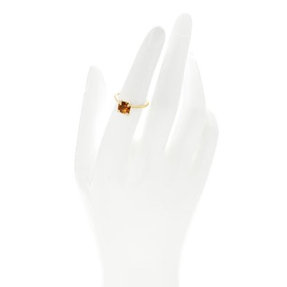 David Yurman 18K Yellow Gold Diamond Citrine 7mm Chatelaine Ring 52 6 2 of 7