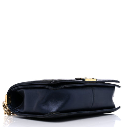 Chanel Lambskin Embossed New Medium Boy Cube Flap Navy 4 of 16
