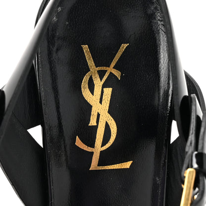 Saint Laurent Patent Tribute 105 Platform Sandals 38 Black 8 of 13