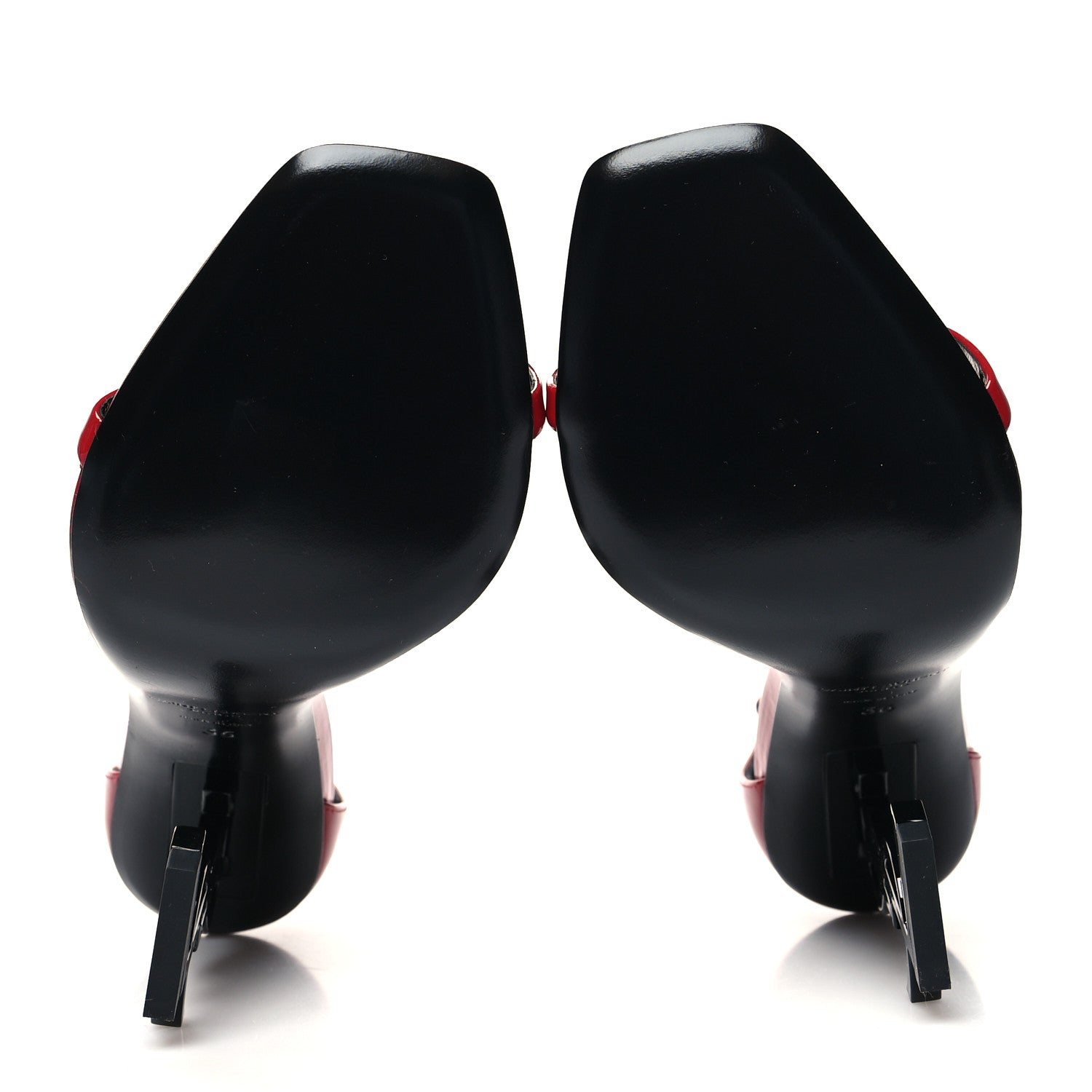 Saint Laurent Patent Calfskin Opyum 110 Sandals 36 Red 5 of 7