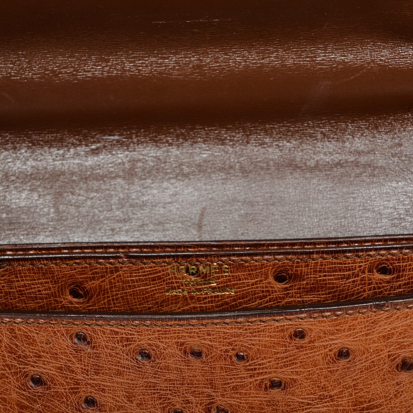 Ostrich Sac a Depeche Briefcase Gold