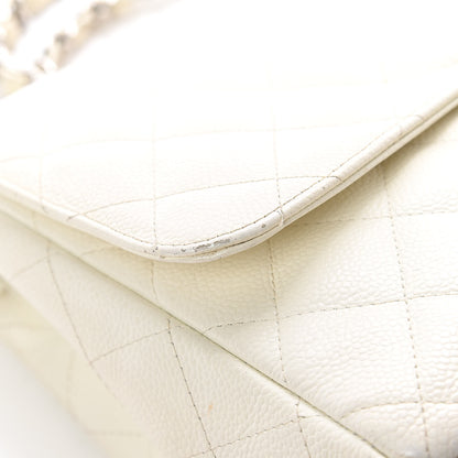 Chanel Caviar Quilted Jumbo Single Flap White 13 of 13