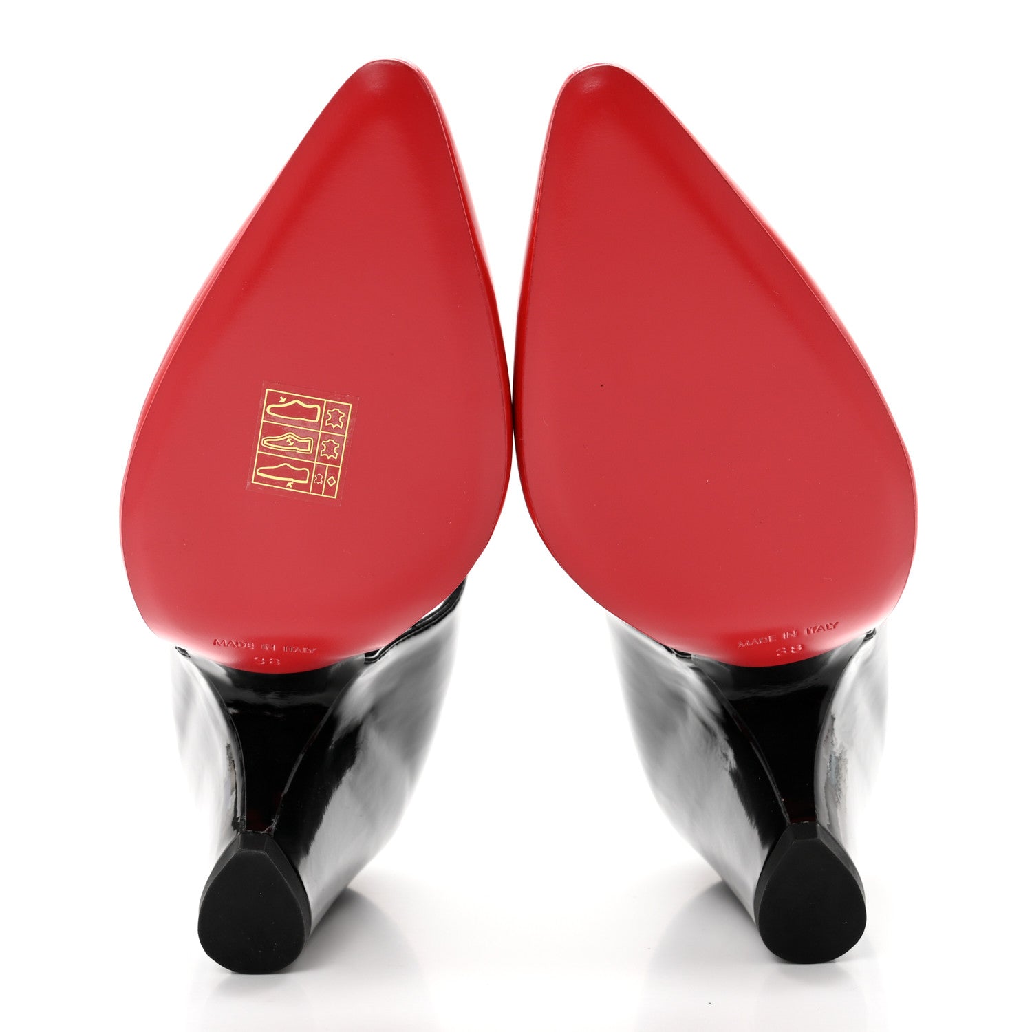 Chanel Patent Calfskin CC Pumps 38 Red Black 5 of 8