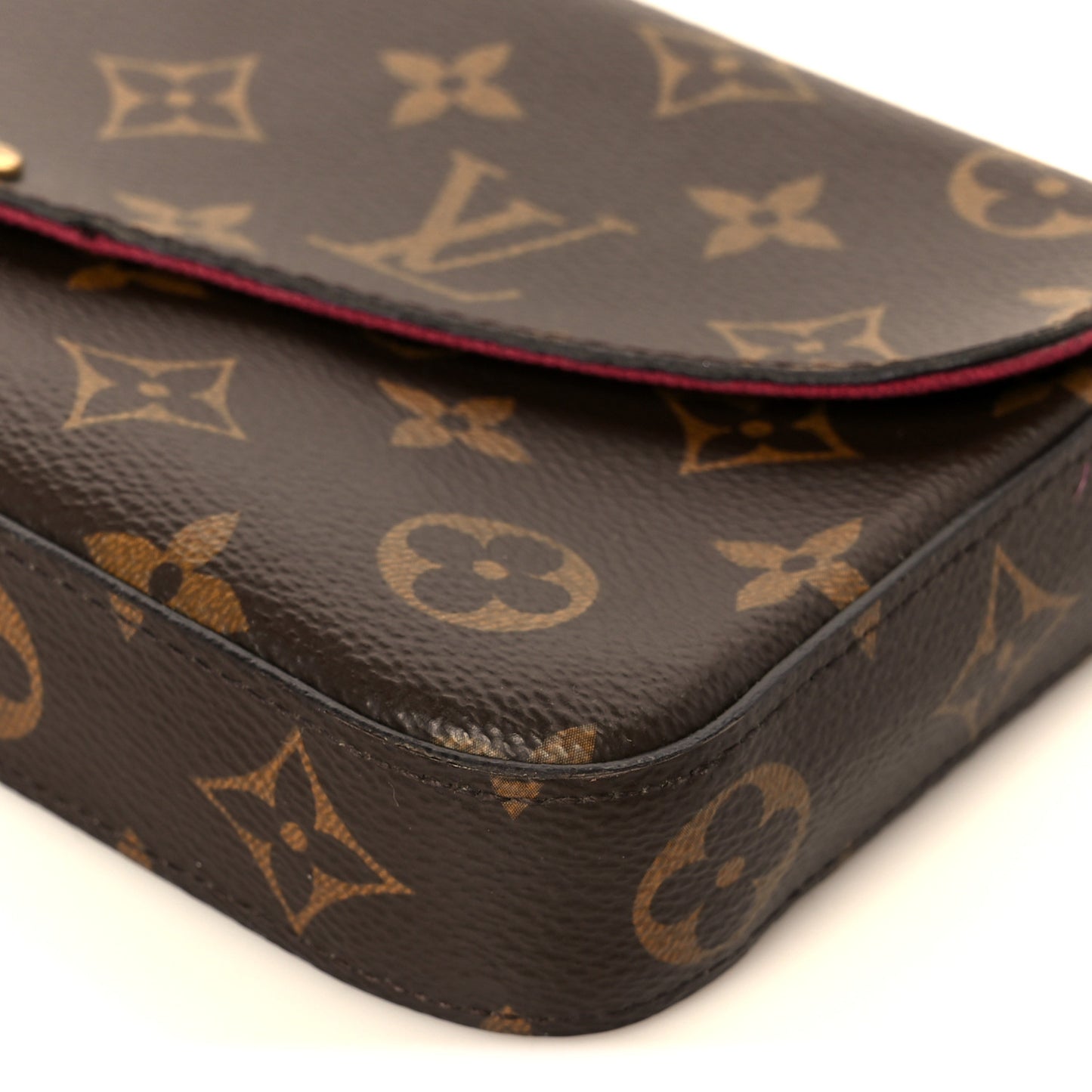 Monogram Pochette Felicie Chain Wallet Fuchsia