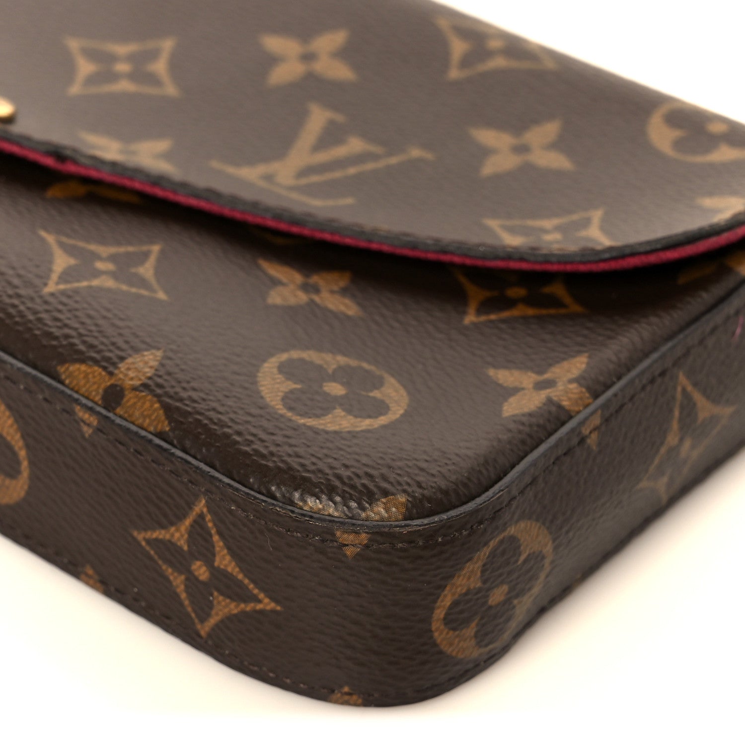 Louis Vuitton Monogram Pochette Felicie Chain Wallet Fuchsia 15 of 16