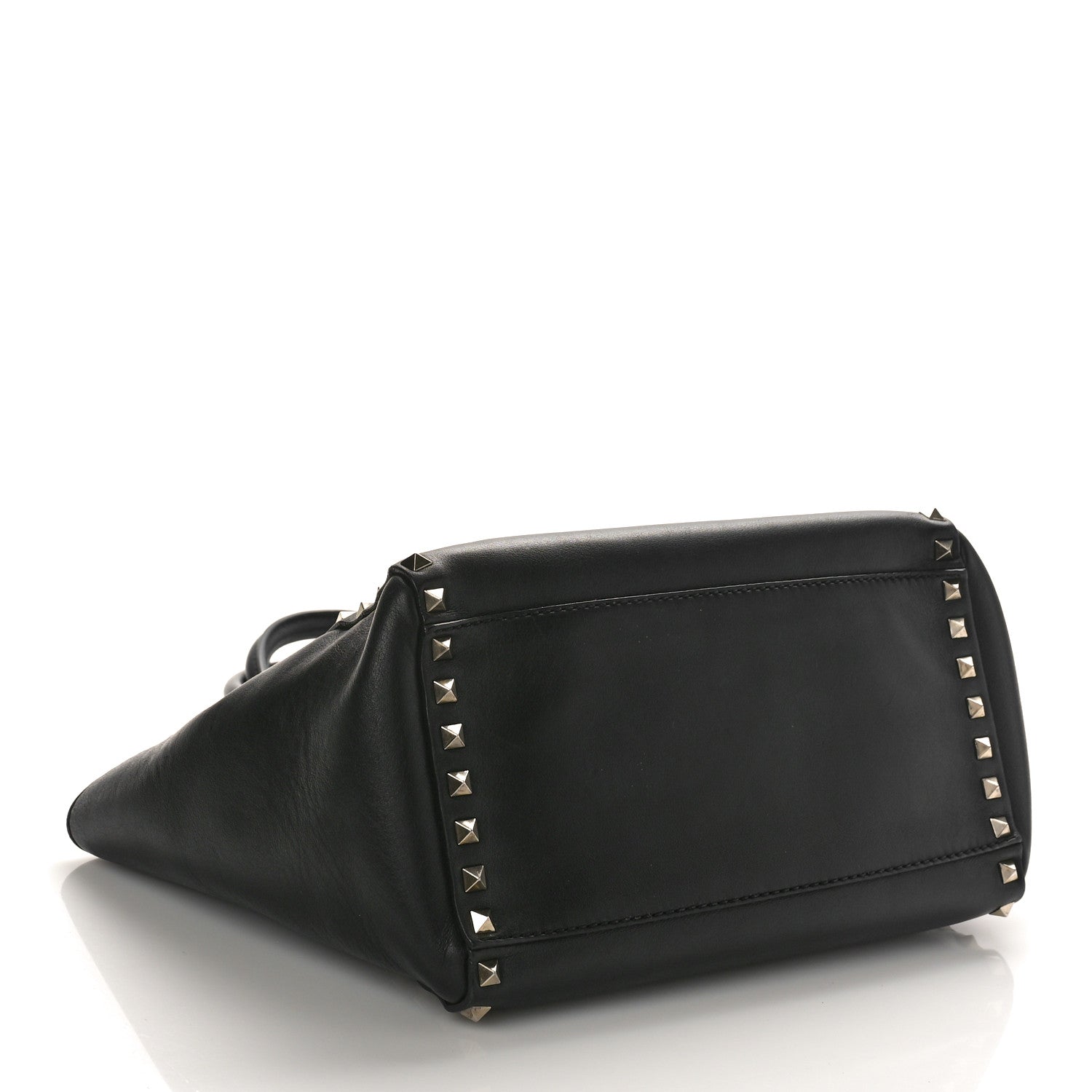 Valentino Garavani Vitello Small Rockstud Double Handle Tote Black 4 of 9
