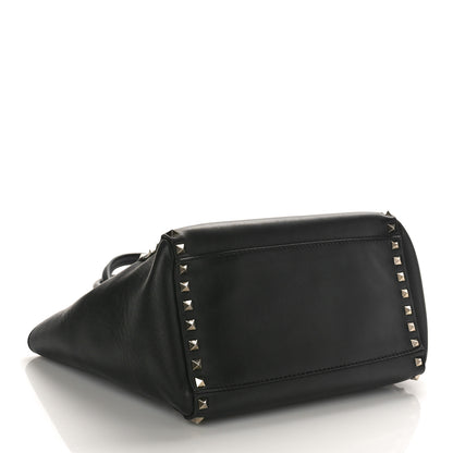 Valentino Garavani Vitello Small Rockstud Double Handle Tote Black 4 of 9