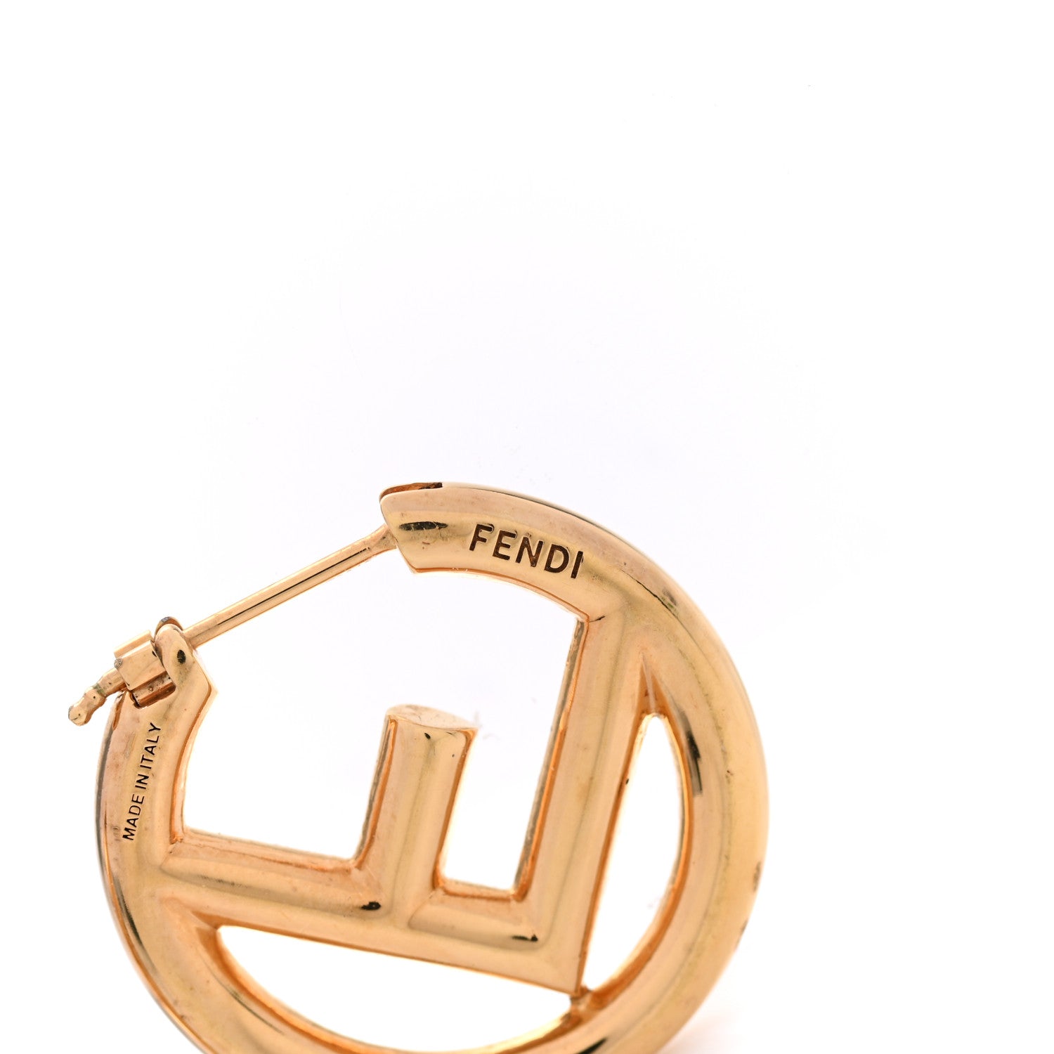 Fendi Metal FF Hoop Earrings Gold 5 of 5