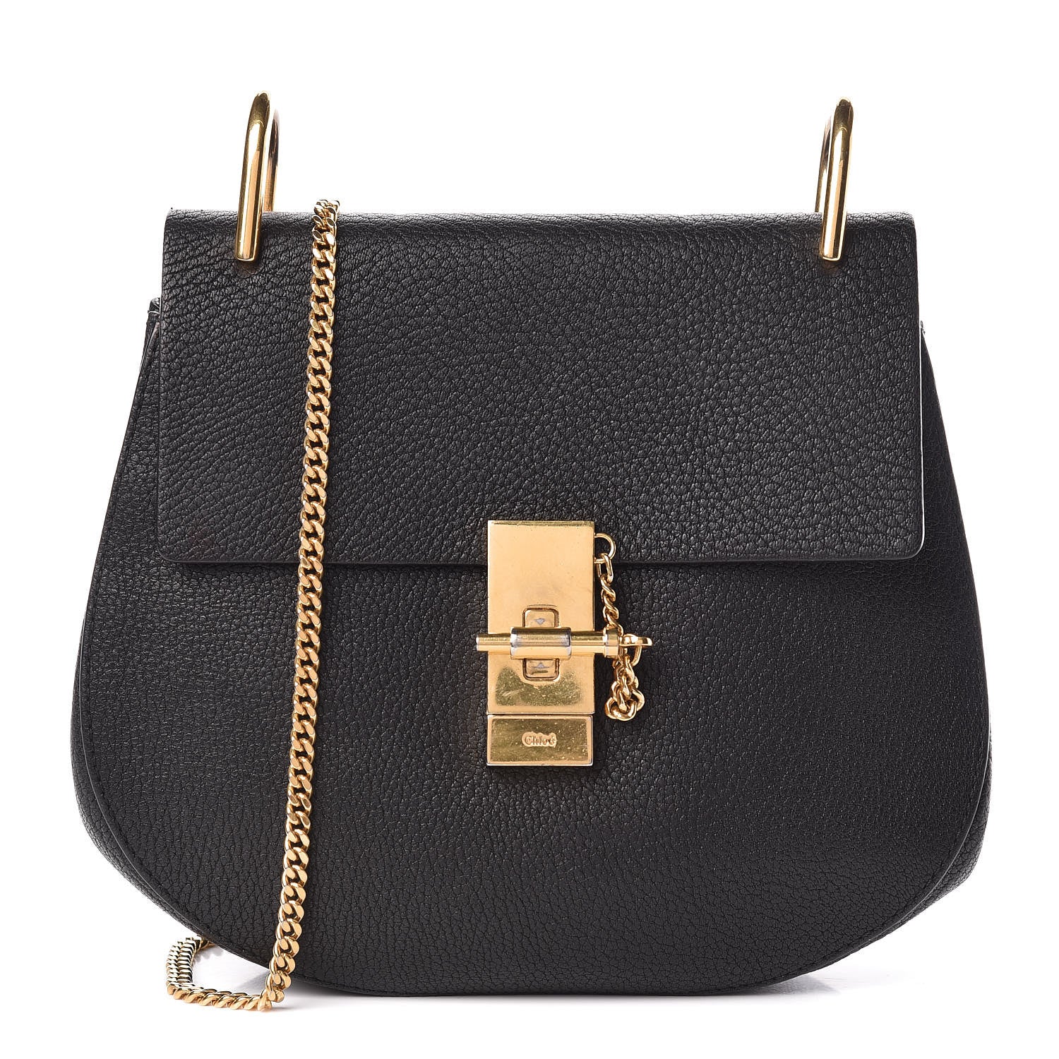 Chloe Grained Lambskin Drew Shoulder Bag Black 1 of 11