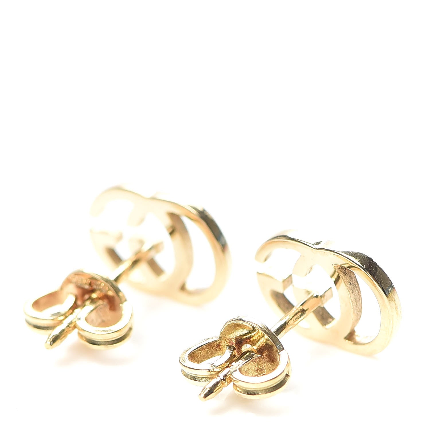 Gucci 18K Yellow Gold GG Tissue Stud Earrings 3 of 6