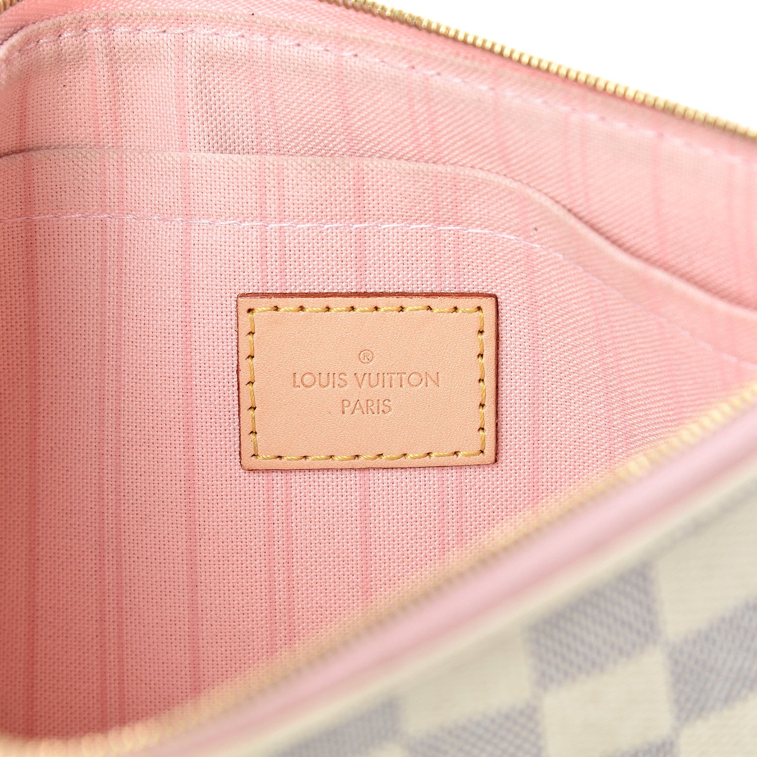 Louis Vuitton Damier Azur Neverfull MM GM Pochette Rose Ballerine 5 of 12