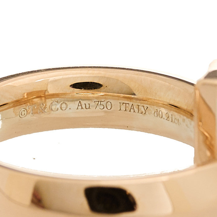 Tiffany 18K Rose Gold Diamond T T1 Ring 49 5 4 of 5