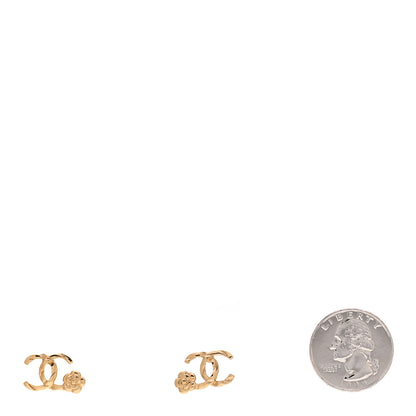 Chanel Metal Camellia CC Earrings Gold 2 of 4