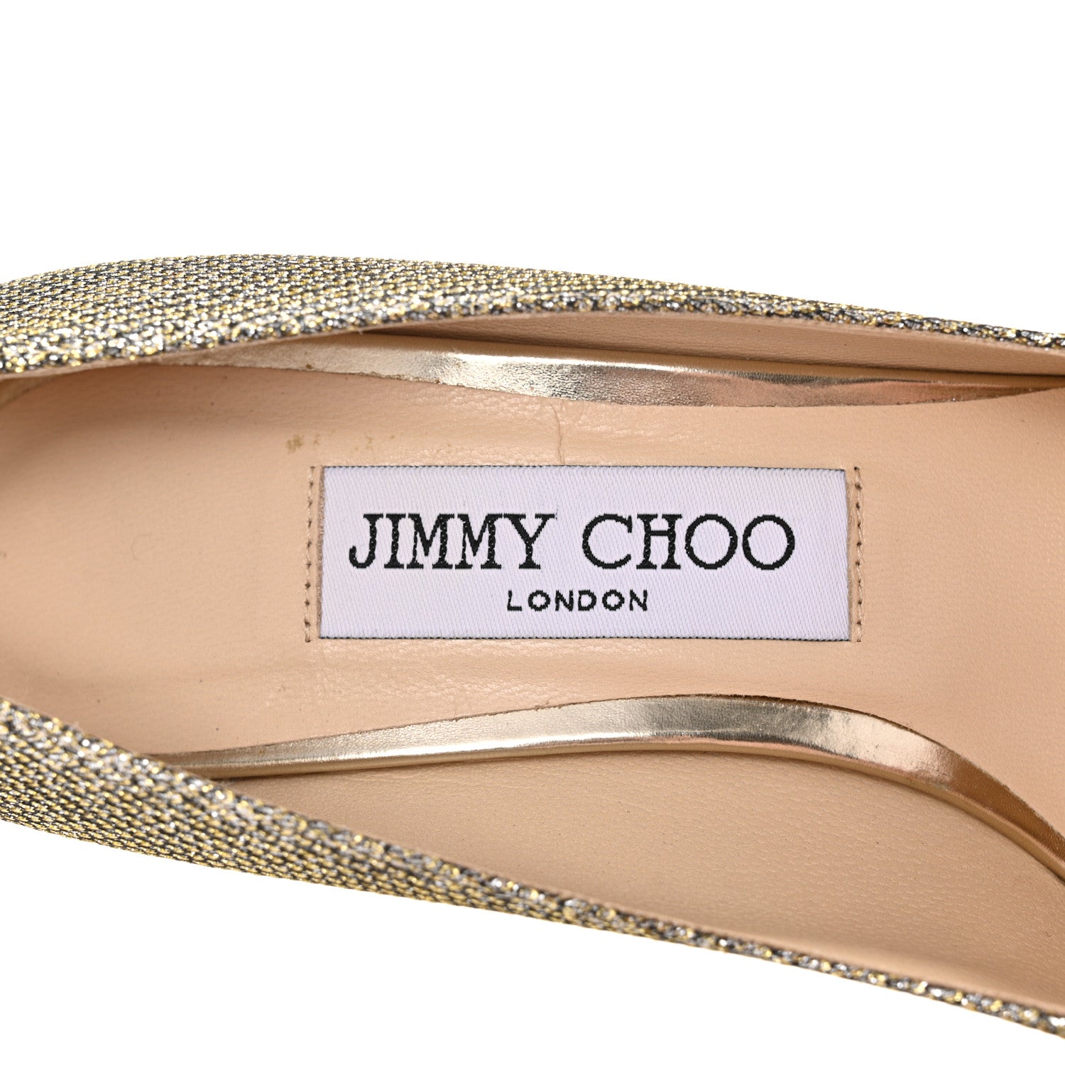 Jimmy Choo Lame Glitter Pointy Toe Romy 100 Pumps 36.5 Light Bronze 8 of 8