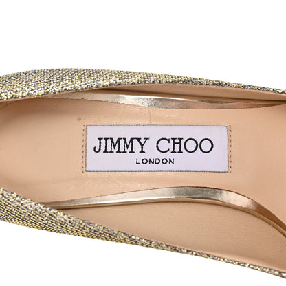 Jimmy Choo Lame Glitter Pointy Toe Romy 100 Pumps 36.5 Light Bronze 8 of 8