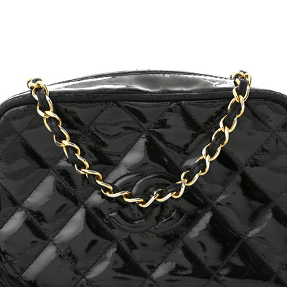 Chanel Patent Quilted Tassel Camera Case Black 9 of 11