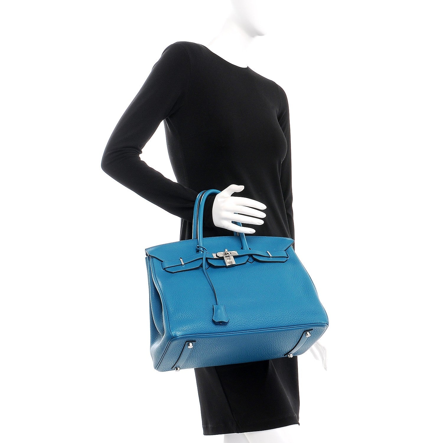 Hermes Taurillon Clemence Birkin 35 Bleu Izmir 2 of 42
