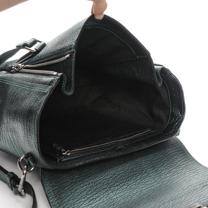 3.1 Phillip Lim 3.1 Metallic Textured Calfskin Medium Pashli Satchel Green 5 of 7