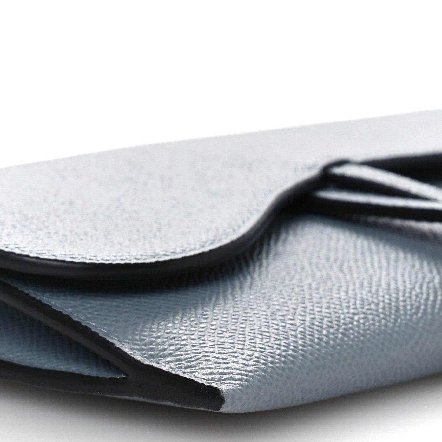Christian Dior Grained Calfskin Saddle Chain Wallet Pouch Cloud Blue 10 of 13