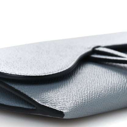 Christian Dior Grained Calfskin Saddle Chain Wallet Pouch Cloud Blue 10 of 13