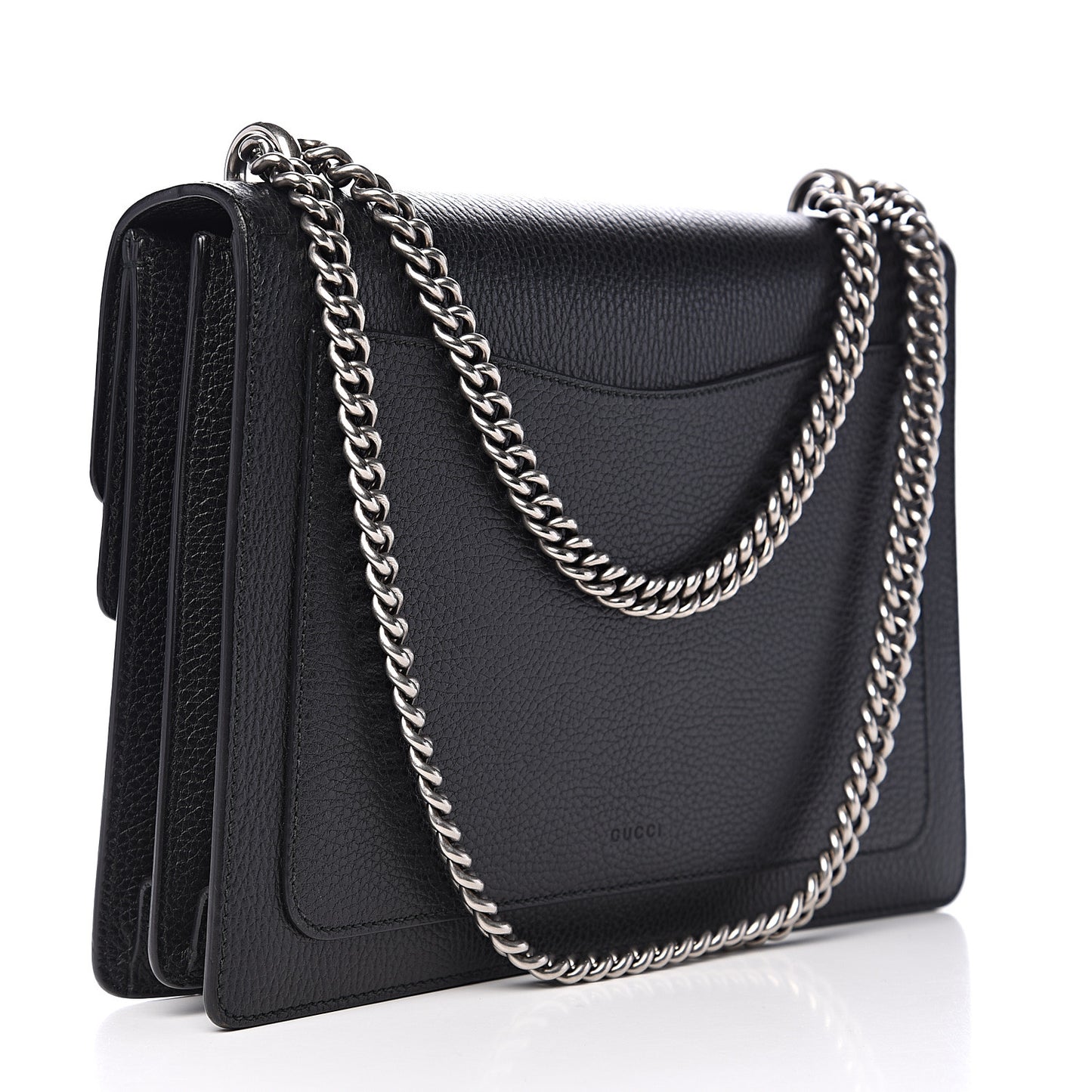 Dollar Calfskin Crystal Medium Dionysus Shoulder Bag Black Black Diamond