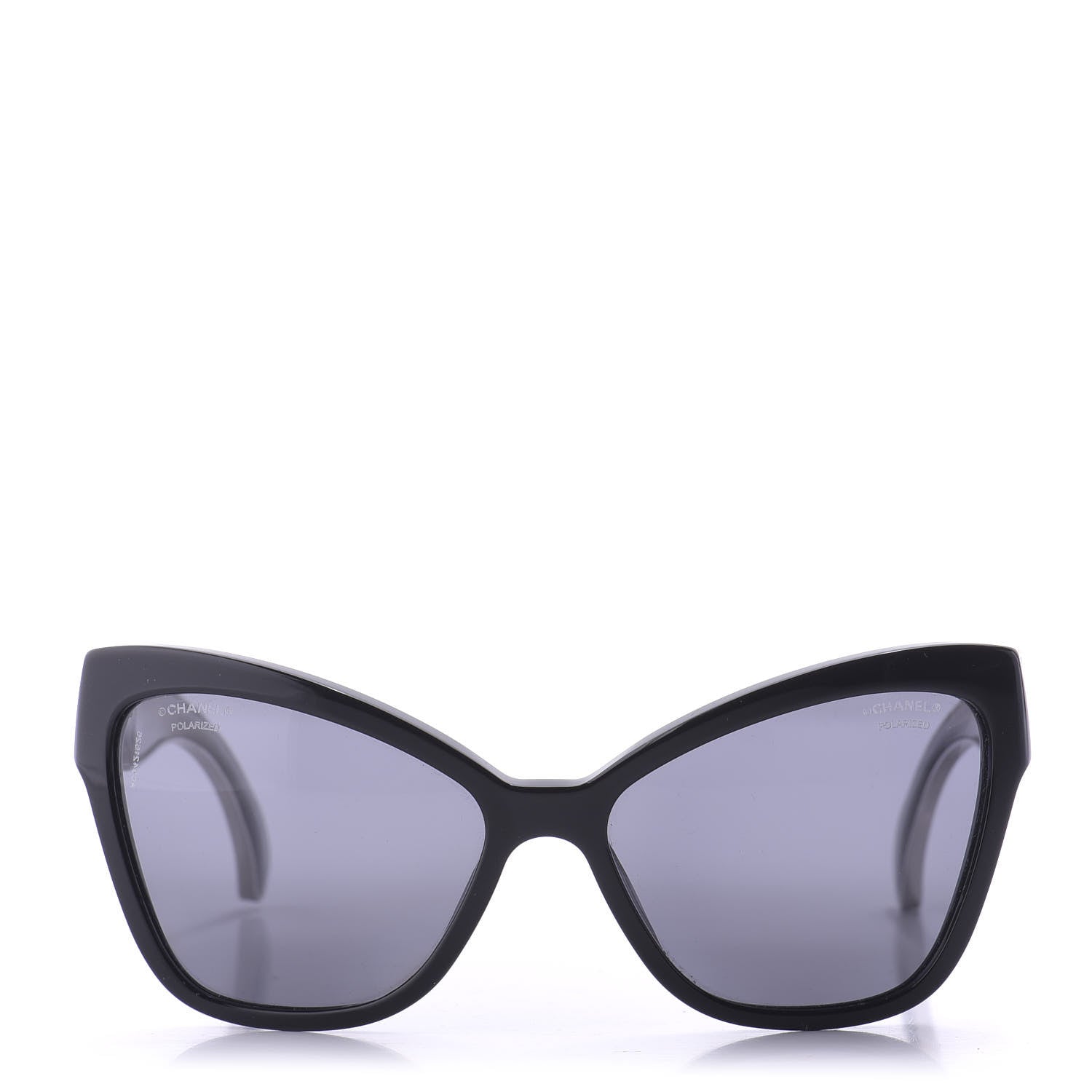 Chanel Acetate Polarized CC Cat Eye Sunglasses 5271 Black 2 of 10