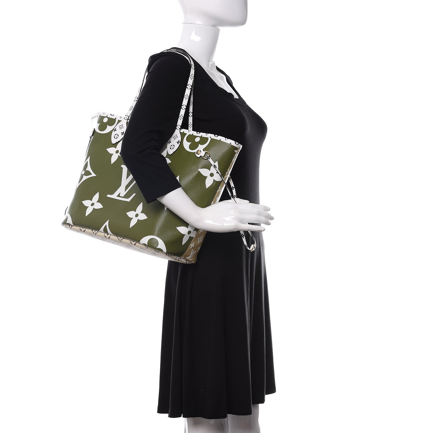 Louis Vuitton Monogram Giant Neverfull MM Kaki 2 of 10