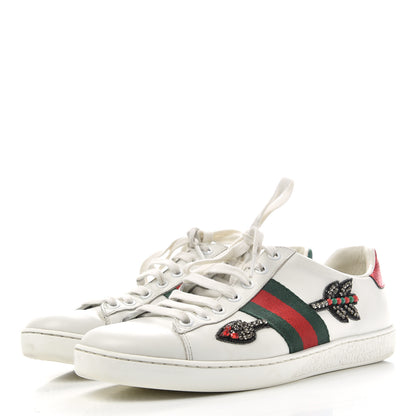 Gucci Calfskin Web Studded Arrow Ace Sneakers 38 White 3 of 12