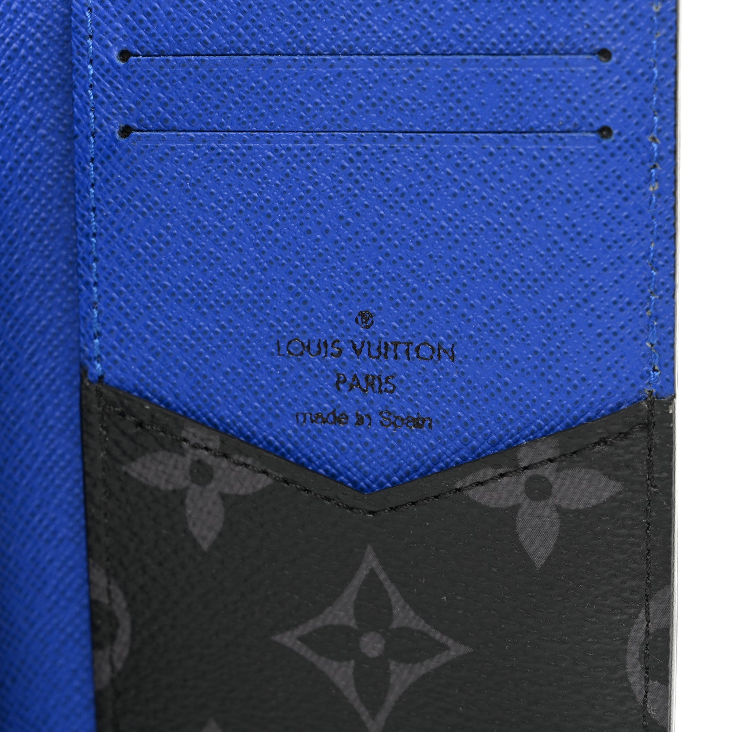 Louis Vuitton Epi Monogram Eclipse Pocket Organizer Black Blue 6 of 8