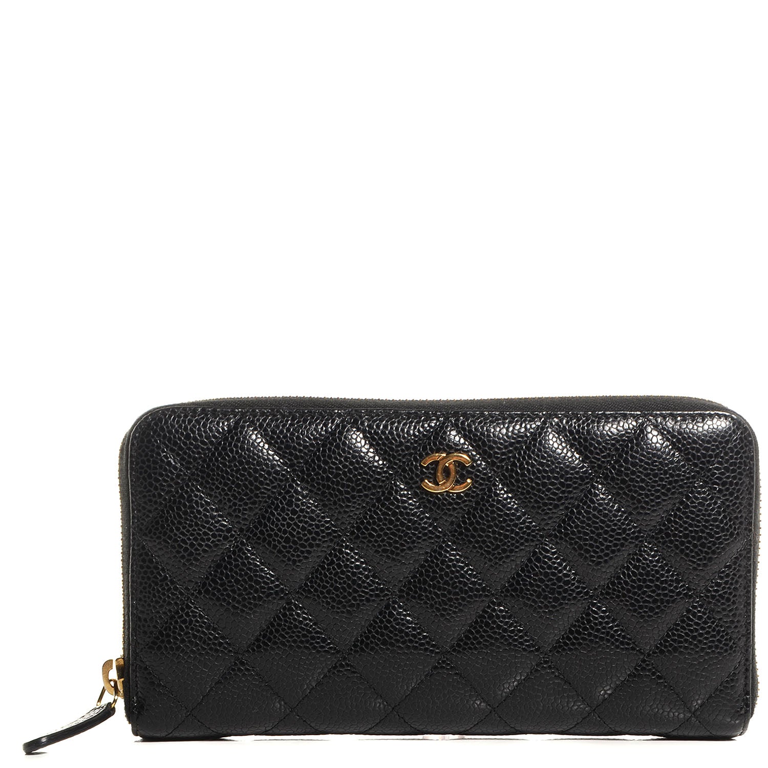 Chanel Caviar Quilted Zip Around Wallet Black 1 of 8