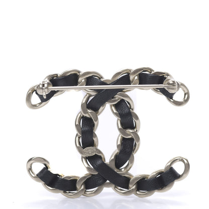 Chanel Lambskin Chain CC Brooch Black Gold 2 of 4