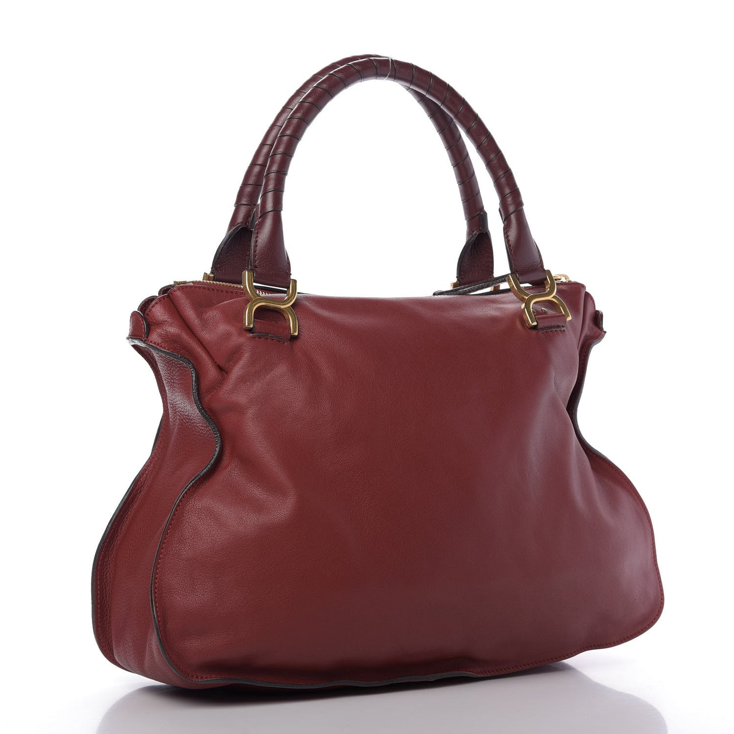 Calfskin Large Marcie Satchel Garnet